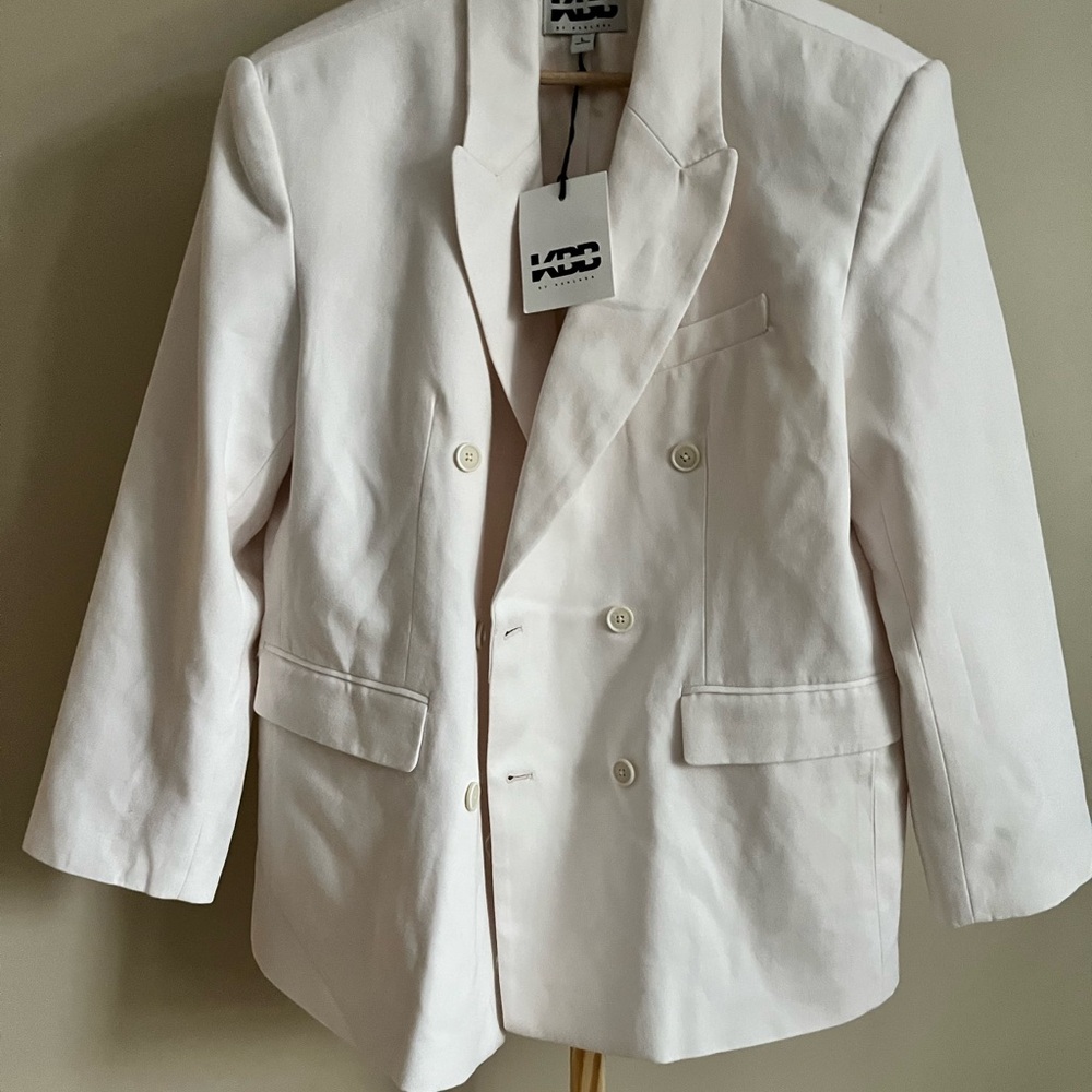 KBB by KAHLANA x Target Women's The David Blazer Jacket Cream NWT - Picture 4 of 14